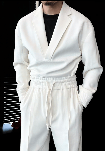 Style Meets Comfort â€?V - Neck Lounge Set for Every Moment - WayMens